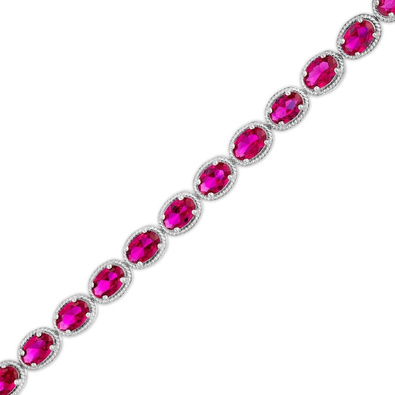 Ruby Tennis Bracelet Rope-Textured Frame Tennis Bracelet (1 of 2)