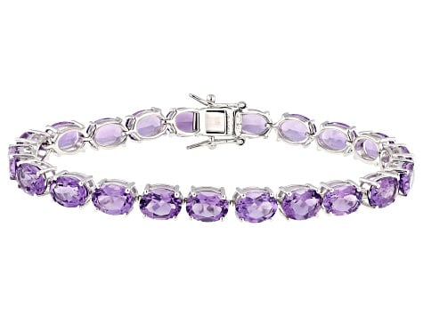 Amethyst Rhodium /Sterling Silver Bracelet 24.84ctw (1 of 2)