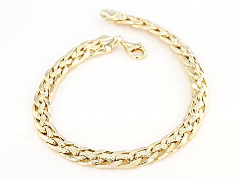 Bracelet Designer Curb Link 18K Yellow Gold Sterling Silver Bracelet 8 Inch: Designer Curb Link 18K Yellow Gold Over Sterling Silver Bracelet 8 Inch/Ships from Newport Beach,Ca