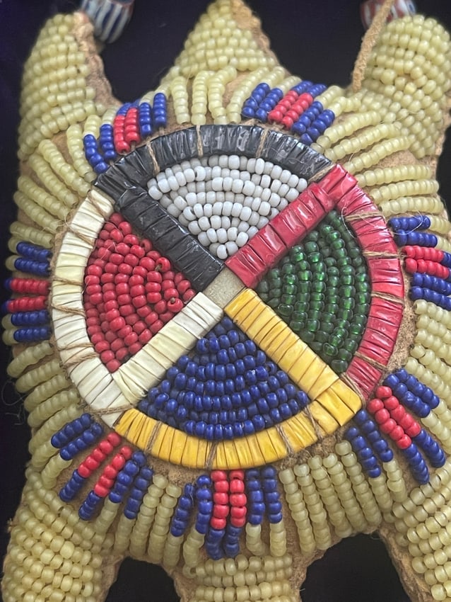 Sioux Native Beaded Turtle Amulet - 3