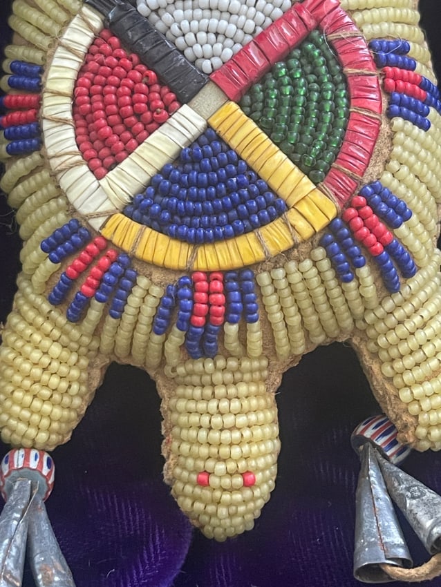 Sioux Native Beaded Turtle Amulet - 4
