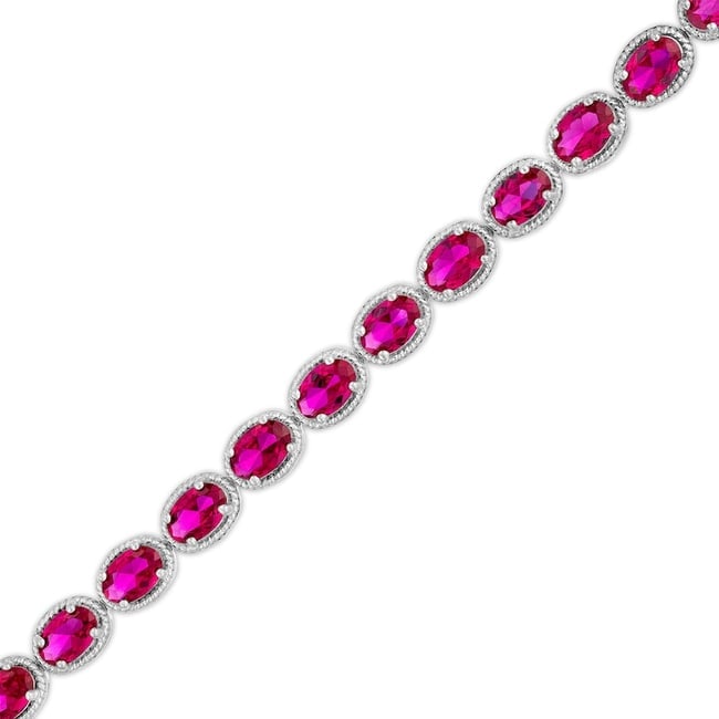 Ruby Tennis Bracelet Rope-Textured Frame Tennis Bracelet (1 of 2)