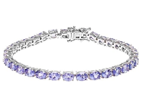 Bracelet Blue Tanzanite Rhodium Over Sterling Silver Tennis Bracelet 10.71ctw: Blue Tanzanite Rhodium Over Sterling Silver Tennis Bracelet 10.71ctw/ Ships from Newport Beach,Ca