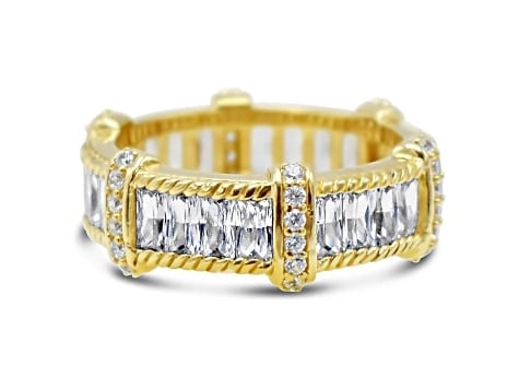 14k Diamond Band 5.93ctw Baguette Diamond Simulant 14k Gold Ring: Ring 5.93ctw Baguette Bella Luce Diamond Simulant 14k Gold Clad Ring/Size 8/ Ships from Newport Beach,CA.