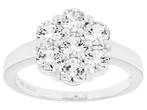 White Lab Created Sapphire Ring Platinum Over Sterling Silver Ring 1.66ctw: White Lab Created Sapphire Platinum Over Sterling Silver Ring 1.66ctw/ Size 8. ships from Newport Beach, California.