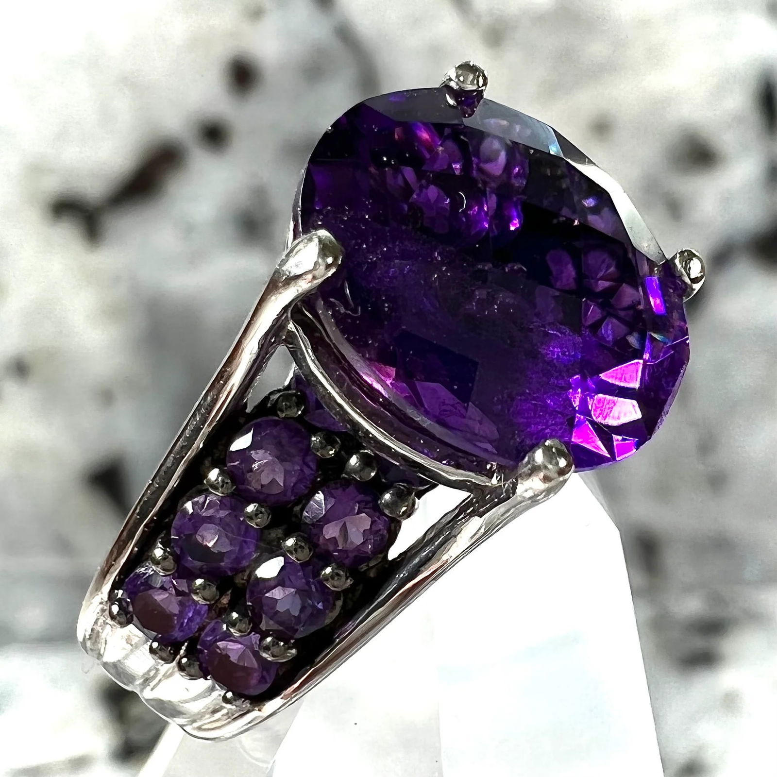 Siberian Amethyst Cathedral Ring | Sterling Silver (1 of 3)