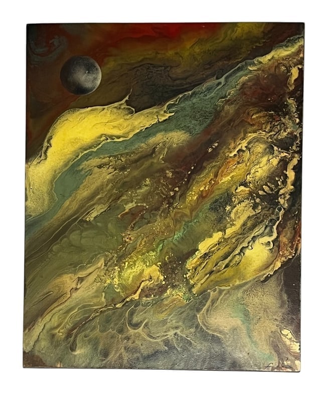 Abstract Painting, Earth Elements Theme, Signed (1 of 3)