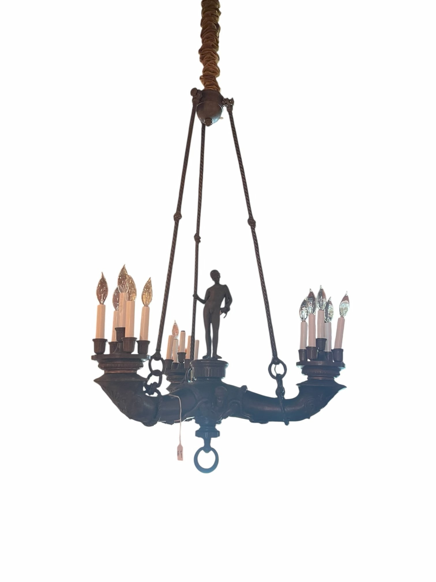 Hermann Hohn Neoclassical BRONZE CHANDELIER, OTTO SCHMIDT-HOFER (1 of 1)