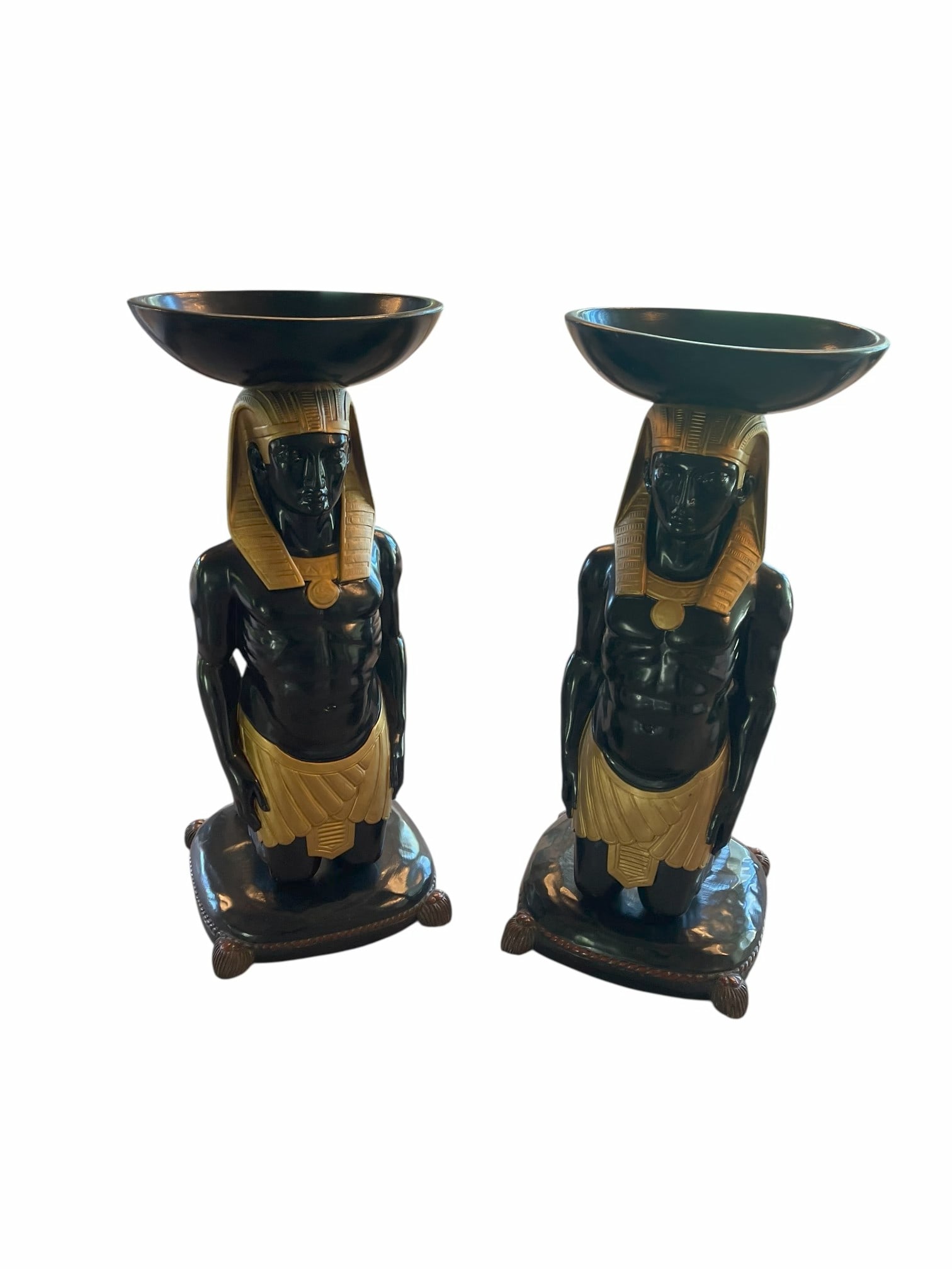 Egyptian Revival Figural Pedestals / Stands - Set of 2 (1 of 1)