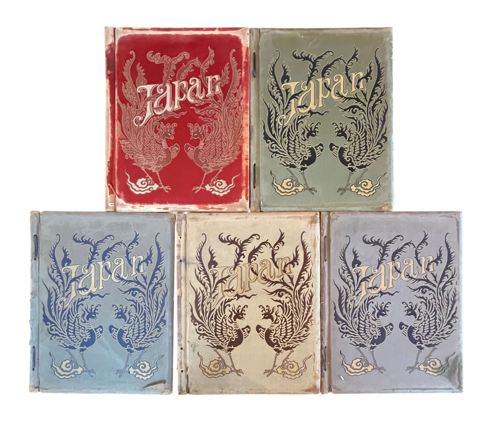 Japan, Described and Illustrated by the Japanese - Edited by Capt Frank Brinkley: Title: Japan, Described and Illustrated by the Japanese - Edited by Captain Frank Brinkley Style: Folio's Material: Bound in Silk - Embroidered w/ Tassels Dimensions: Approx. 16" x 12.5" x 1" (5 books