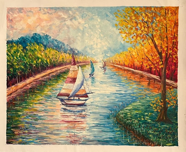 Svyatoslav Shyrochuk, A Day on the River, Original Oil on Canvas, Signed: Svyatoslav Shyrochuk, A Day on the River, Original Oil on Canvas, Signed Artist: Svyatoslav Shyrochuk Signatures: Hand-signed by the artist Title: "A Day on the River" Medium: Oil on Canvas 