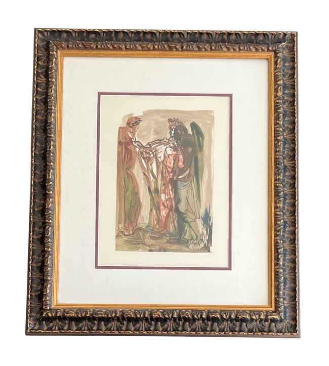 Salvador Dali, Original Color Woodcut, Signed: Salvador Dali, Original Color Woodcut, Signed Artist: Salvador Dali Signatures: Hand-signed by the artist Medium: Color woodcut Dimensions:Unframed: 13 x 10 in ;Framed: 22 H x 18 in Description: A cap