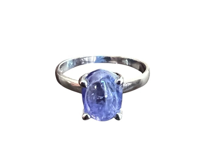 Sebastian Tanzanite Solitaire Ring Oval Cabochon Gemstone (1 of 4)