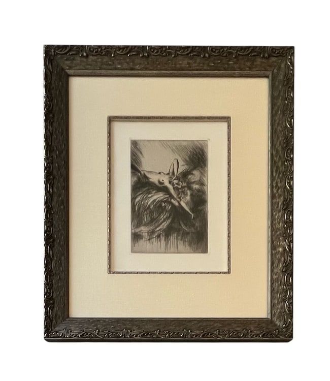 Louis Icart, Satisfied, Etching, COA Included (1 of 3)