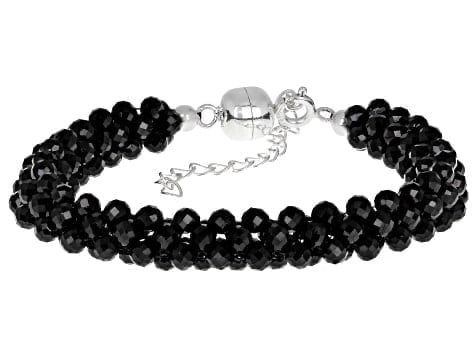 Black Spinel Line Bracelet in Sterling Silver: Black Spinel Sterling Silver Bracelet A continuous line of striking black spinel gems crafted in a high-quality sterling silver mounting. Ships from Newport Beach, CA.
