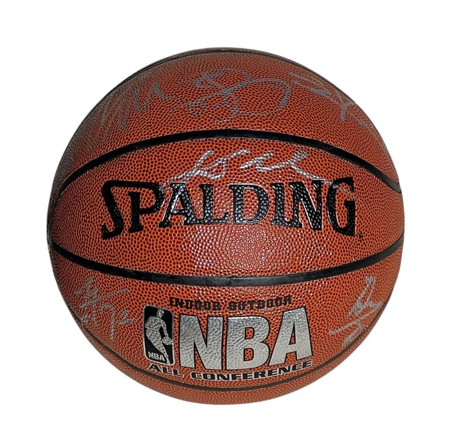 Kobe Bryant & 2009-10 Los Angeles Lakers: Team-Signed Championship Season Spalding Basketball: 2009-2010 Los Angeles Lakers Team-Signed Spalding Basketball A 2009-2010 Los Angeles Lakers team-signed Spalding All-Conference basketball. This historic piece originates from
