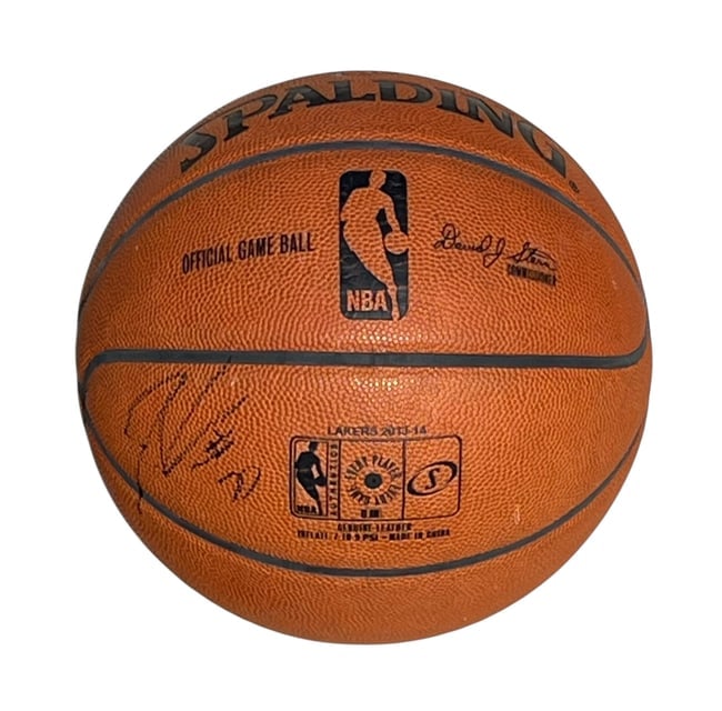 Julius Randle & 2014 Los Angeles Lakers: Signed Rookie Season Spalding Basketball (1 of 10)