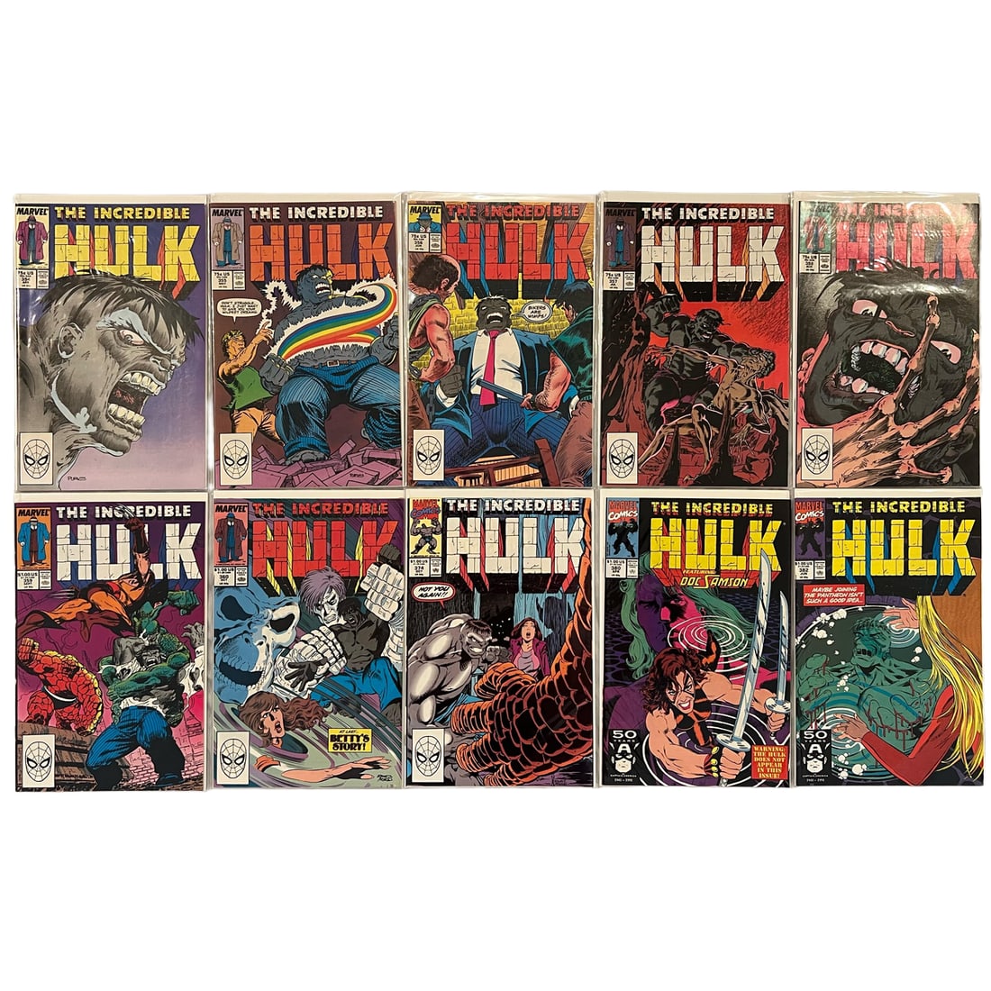 "The Incredible Hulk" #354-382 Assorted Run (Marvel Comics, 1989-1991) [Raw Ungraded] (1 of 11)