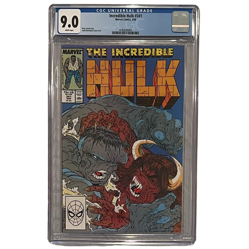 "The Incredible Hulk" #341 (Marvel Comics, 1988) [CGC Graded 9.0]: "The Incredible Hulk" #341 (Marvel Comics, 1988) [CGC Graded 9.0] Graded at a sharp 9.0 by CGC, this issue continues the celebrated creative partnership of the late 1980s. The striking cover and dynam