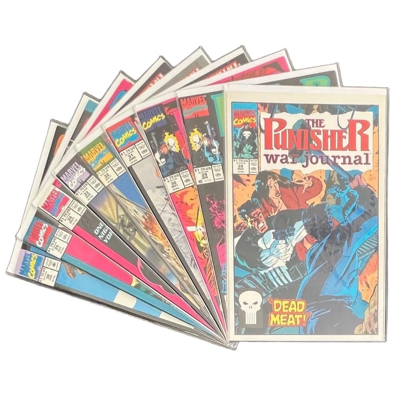 "The Punisher War Journal" #28-35, 38 Lot (Marvel Comics) [Raw Ungraded]: "The Punisher War Journal" #28-35, 38 Lot (Marvel Comics) [Raw Ungraded] A near-continuous nine-issue run from Frank Castle's explosive early 90s era. Packed with heavily armed