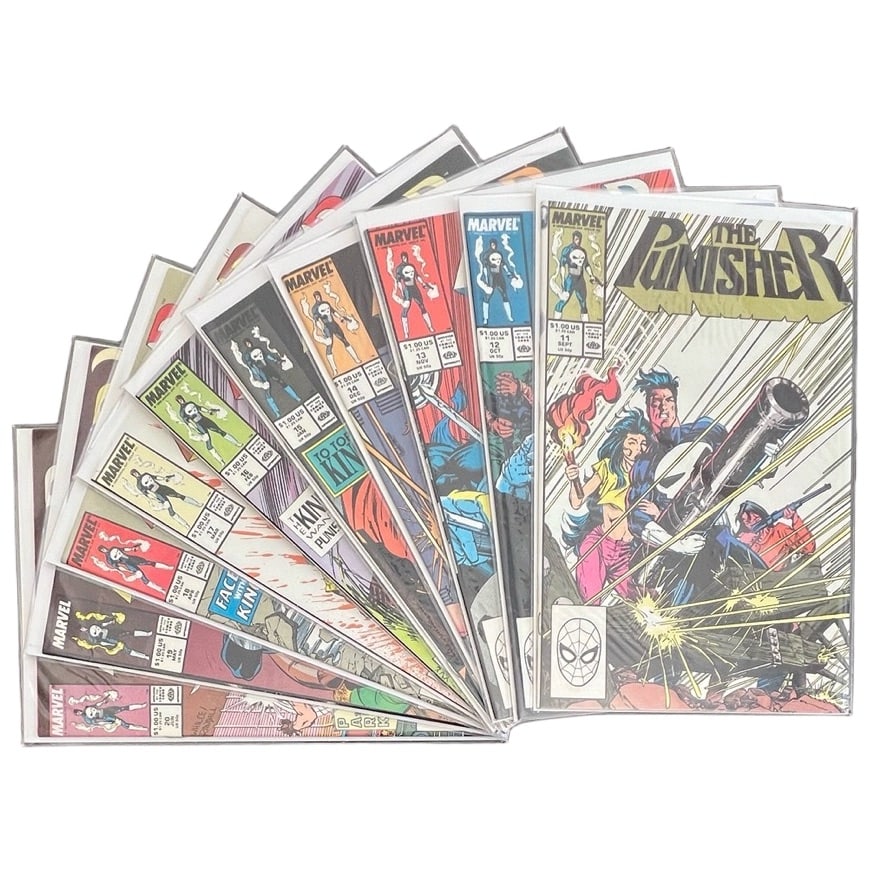 "The Punisher" #11-20 Lot (Marvel Comics) [Raw Ungraded]: "The Punisher" #11-20 Lot (Marvel Comics) [Raw Ungraded] This sequential ten-issue Copper Age run follows Frank Castle's continued crusade through the criminal underworld. A pr