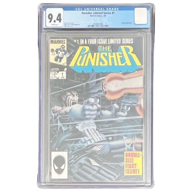 "The Punisher" #1 (Marvel Comics, 1986) [CGC 9.4]: "The Punisher" #1 (Marvel Comics, 1986) [Graded CGC 9.4] This offering features the highly desirable premiere issue of The Punisher's first-ever solo title, the classic 1986 fi