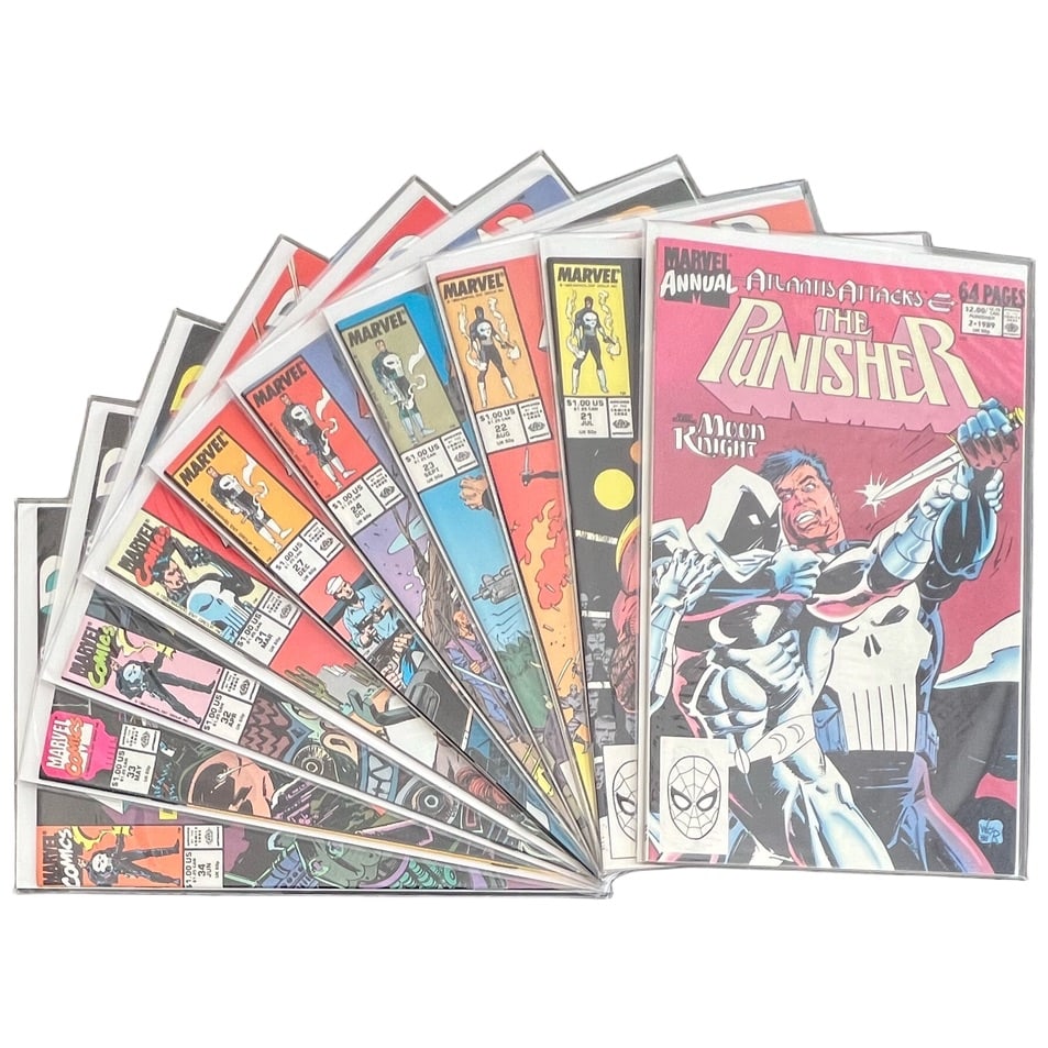 "The Punisher" Assorted Issues & Annual Lot (Marvel Comics) [Raw Ungraded]: "The Punisher" Assorted Issues & Annual Lot (Marvel Comics) [Raw Ungraded] This mixed ten-issue lot from the Copper Age features a solid run of Frank Castle’s ongoing series. T