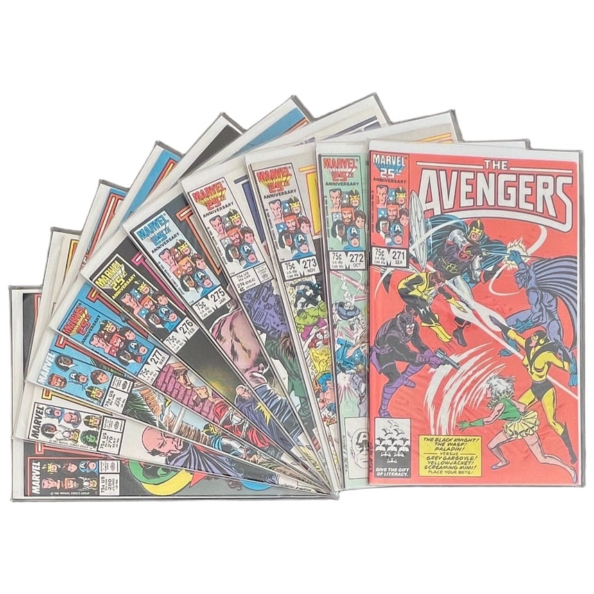 "The Avengers" #271-280 Lot (Marvel Comics) [Raw Ungraded]: "The Avengers" #271-280 Lot (Marvel Comics) [Raw Ungraded] This ten-issue lot contains the legendary core of the "Under Siege" storyline (#273-277). Widely considered one of th