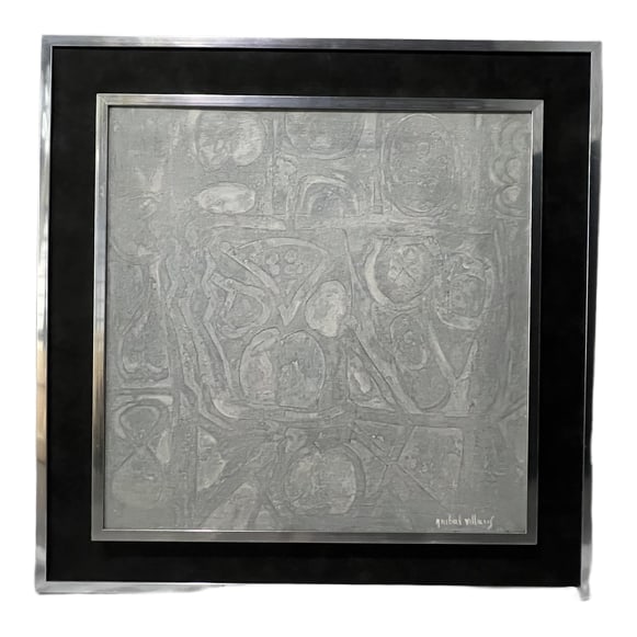 Anibal Villacis | Abstract | Acrylic on Wood: Description: An abstract acrylic on wood painting by Anibal Villacis. This piece is professionally framed and ready for display. Artist: Anibal Villacis Title: Abstract Dimensions: Art: 24" H x 24" W;