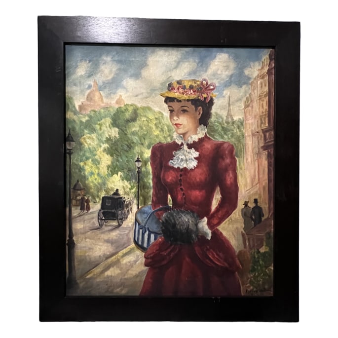 Pierre DuPont | "Paris" | Oil on Canvas: Description: An oil on canvas artwork by Pierre DuPont, titled "Paris." This piece is professionally framed and ready for display. Artist: Pierre DuPont Title: Paris Dimensions: Art: 24" H x 20" W; Fr