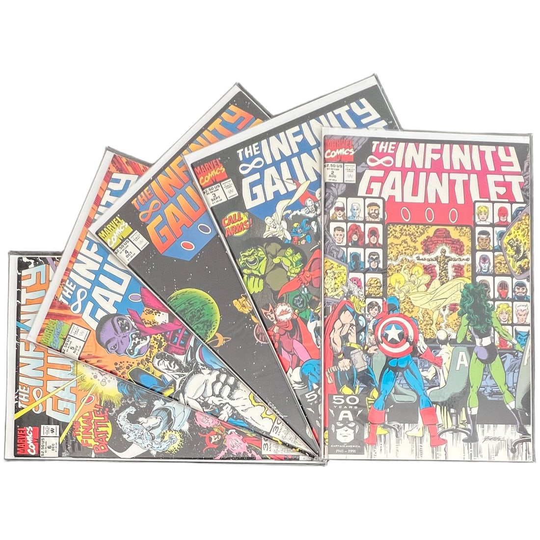 "The Infinity Gauntlet" #2-6 Lot (Marvel Comics) [Raw Ungraded]: "The Infinity Gauntlet" #2-6 Lot (Marvel Comics) [Raw Ungraded] This five-issue lot consists of a run of Marvel Comics' The Infinity Gauntlet, covering issues #2 throu