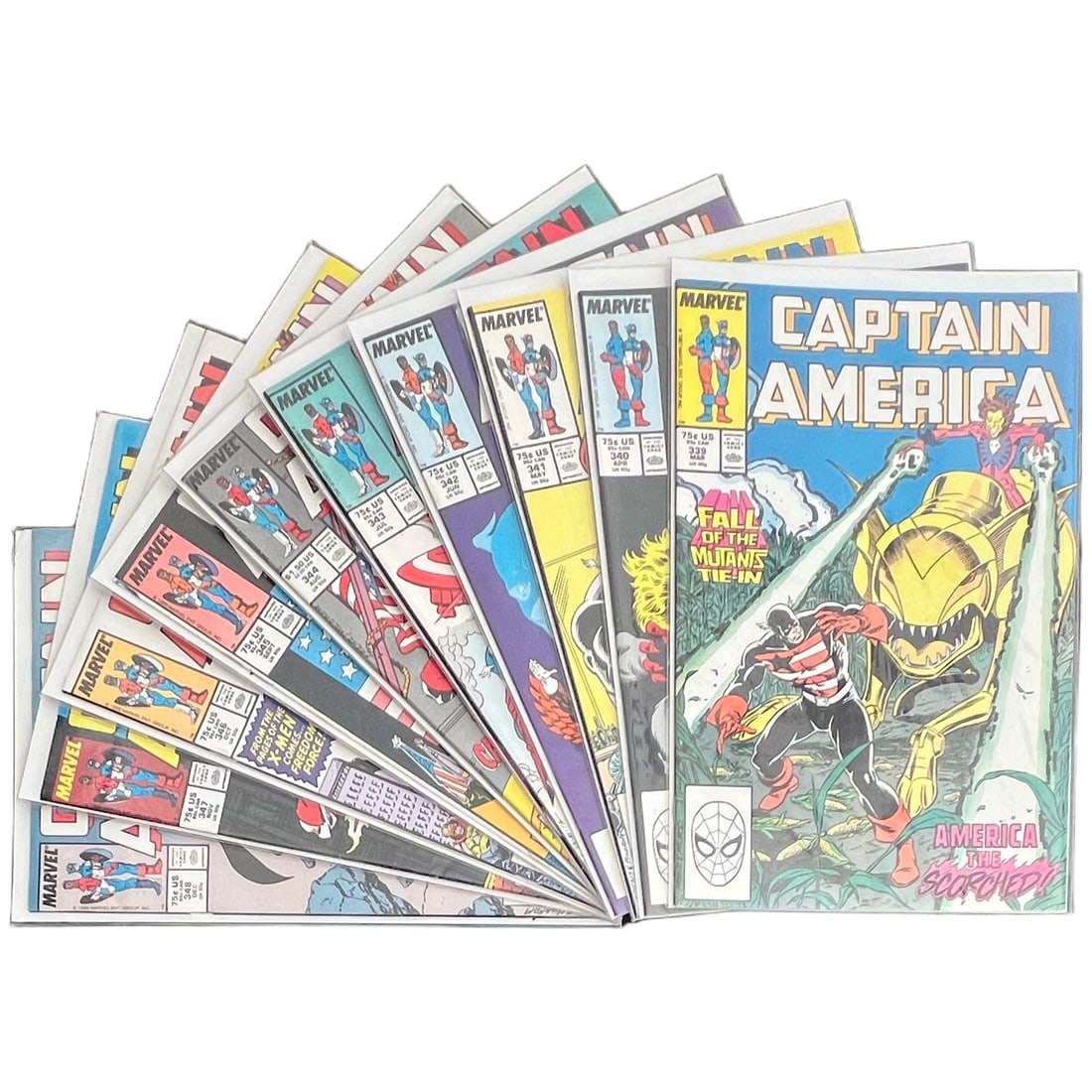 "Captain America" #339-348 Lot (Marvel Comics) [Raw Ungraded] (1 of 12)