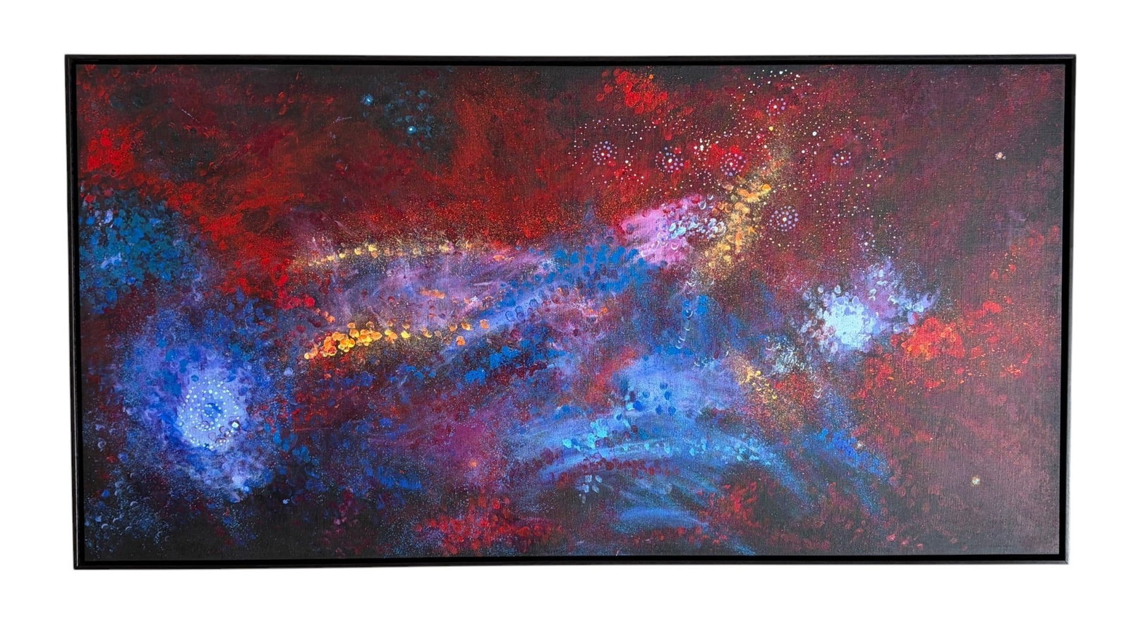 Emily Kame Kngwarreye: "Abstract Cosmic Nebula" Monumental 5-Foot Colorfield (1 of 4)