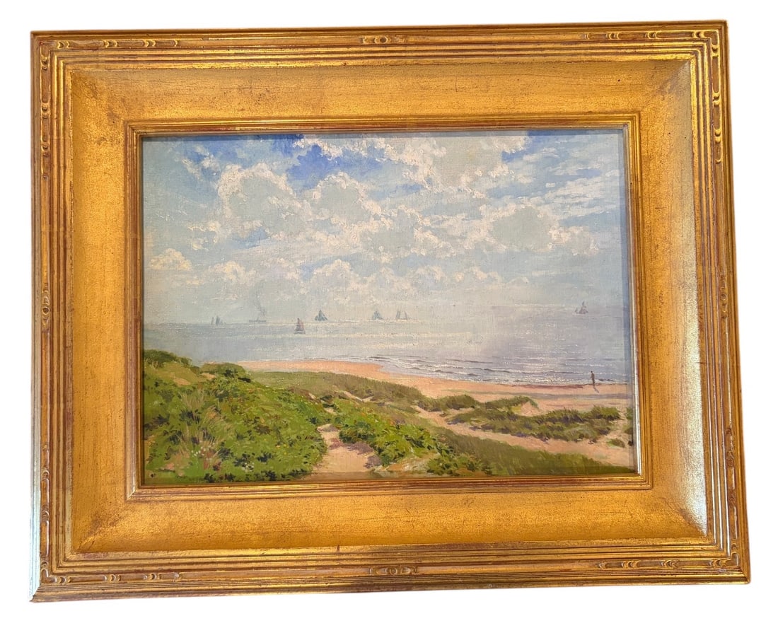 Stanhope Alexander Forbes: "Coastal Dunes and Sailboats" British Impressionist Study (1 of 3)