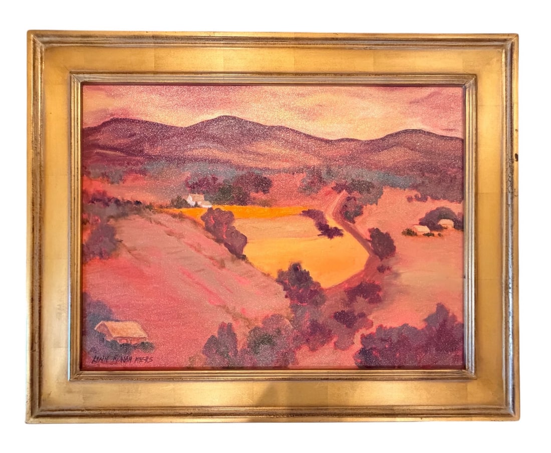 Lynn Rowan Myers: "New Mexico Winter" Southwestern Fauvist Landscape: Lynn Rowan Myers: "New Mexico Winter" Southwestern Fauvist Landscape A classic Southwestern winter landscape by recognized American artist Lynn Rowan Myers