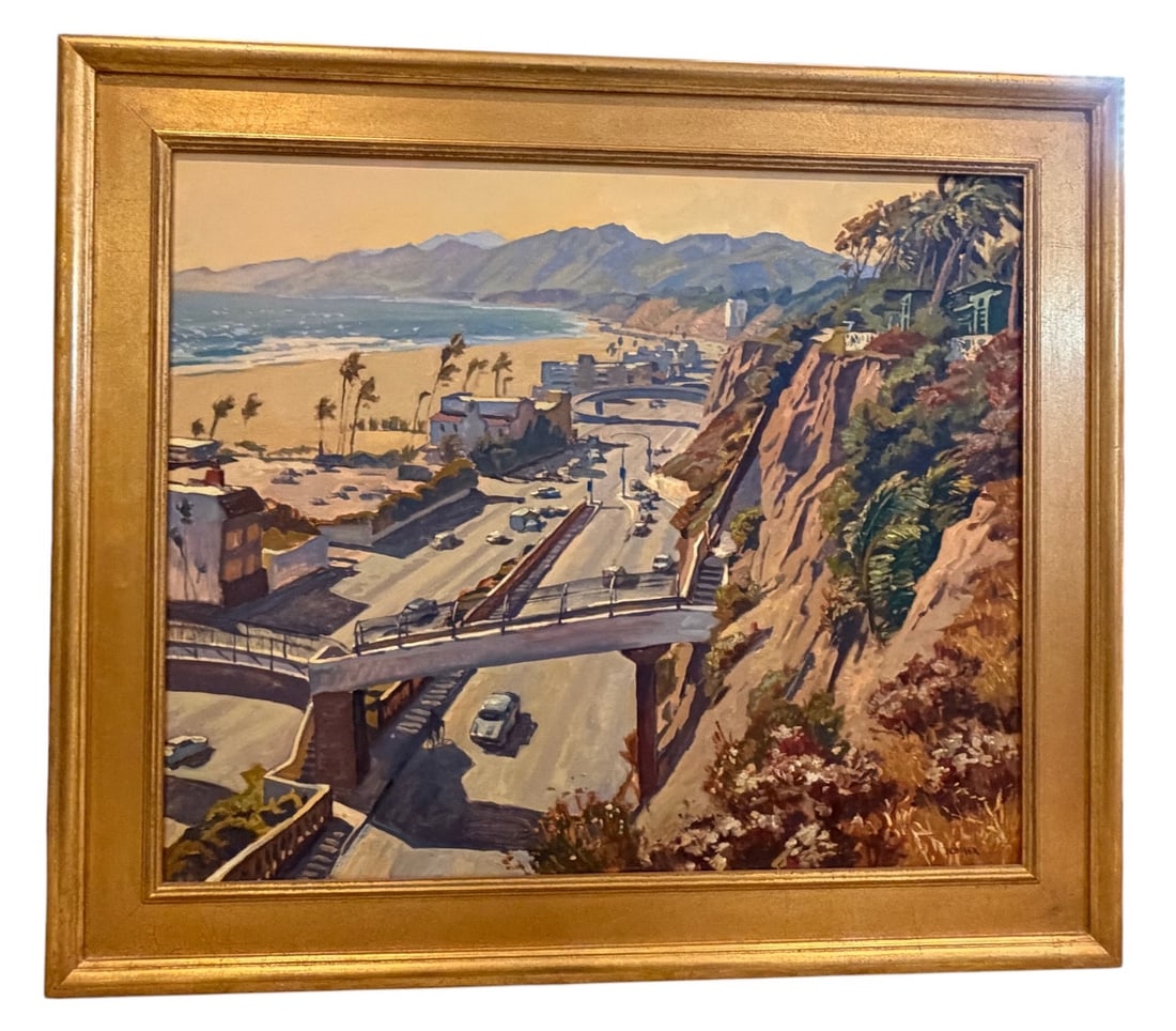 John Comer: "Windy Day, California Incline" Santa Monica Impressionist Landscape (2003) (1 of 4)