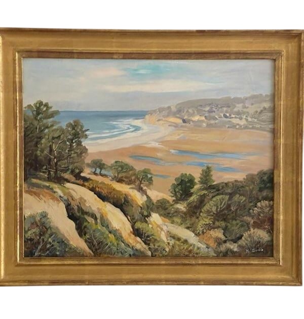 K. Sogo: "Torrey Pines Overlooking Del Mar Flats" Oil on Canvas (1 of 4)