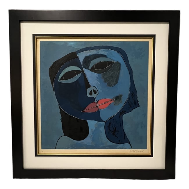 Oswaldo Guyasamin | Untitled | Limited Edition Lithograph #220/400: Description: A limited edition lithograph by Oswaldo Guyasamin. This piece is numbered 220/400, professionally framed, and ready for display. Artist: Oswaldo Guyasamin Title: Untitled Dimensions: Art: