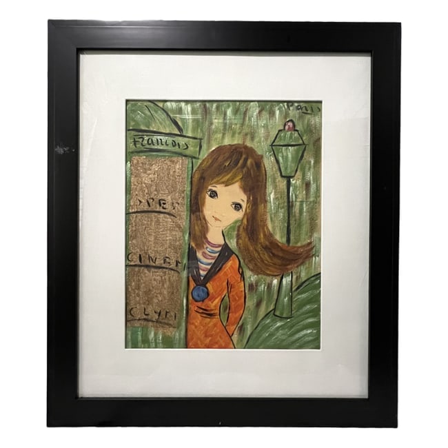 Francois Paris | Untitled | Oil on Paper: Description: An oil on paper painting by Francois Paris. This piece is professionally framed and ready for display. Artist: Francois Paris Title: Untitled Dimensions: Art: 21" H x 17" W; Frame: 34" H 