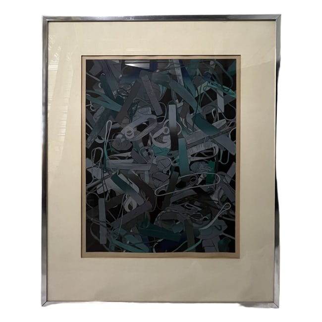 Hanlyn Davies | "Brown/Bands" | Limited Edition Print #7/70 | Signed: Description: A limited edition print by Hanlyn Davies, titled "Brown/Bands" and dated 1975. This piece is hand-signed, titled, and numbered 7/70. It is professionally framed and ready for display. Art