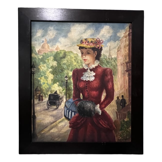 Pierre DuPont | "Paris" | Oil on Canvas: Description: An oil on canvas artwork by Pierre DuPont, titled "Paris." This piece is professionally framed and ready for display. Artist: Pierre DuPont Title: Paris Dimensions: Art: 24" H x 20" W; Fr