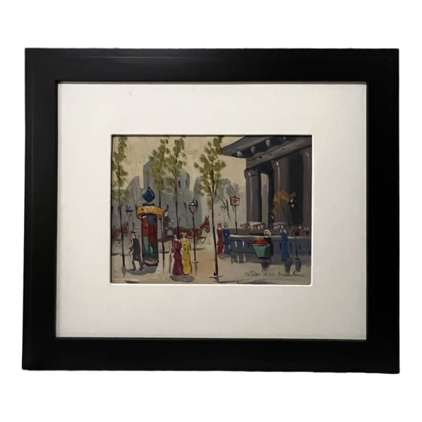 G. Rose | "Paris Madeleine" | Oil on Wood: Description: An oil on wood artwork by G. Rose, titled "Paris Madeleine." This piece is professionally framed and ready for display. Artist: G. Rose Title: Paris Madeleine Dimensions: Art: 12" H x 16"