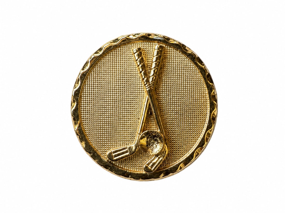 Gold Golf Club Brooch Pin (1 of 2)