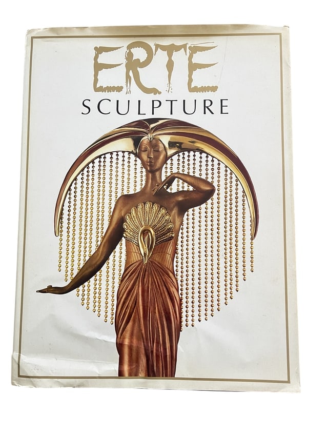 Erte Book First Edition Titled Sculpture: 1986 first edition hardcover book titled Erte Sculpture. It features 41 color plates of Erté's abstract sculptures and polychromed bronze figurines, photographed by Lee Boltin. The book includes comm