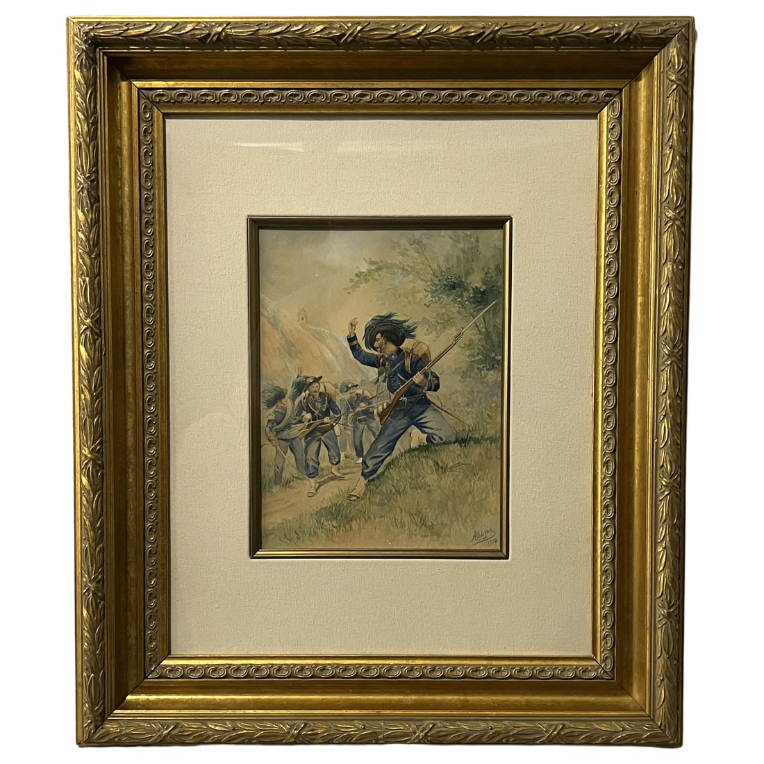 Albert Deman (Albuyon) | Military Campaign Watercolor | 1920: Albert Deman (Albuyon) | Military Campaign Watercolor | 1920