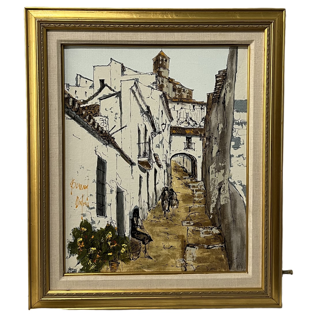 Bernard Dufour | European Street Scene with Figures | Oil on Canvas (1 of 3)