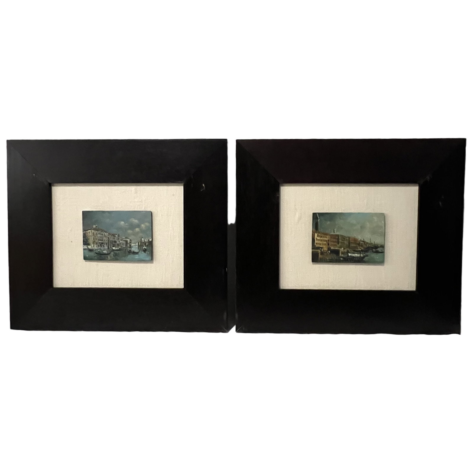 Venetian Canal Scenes (Pair) | Miniature Oil Paintings on Board (1 of 4)