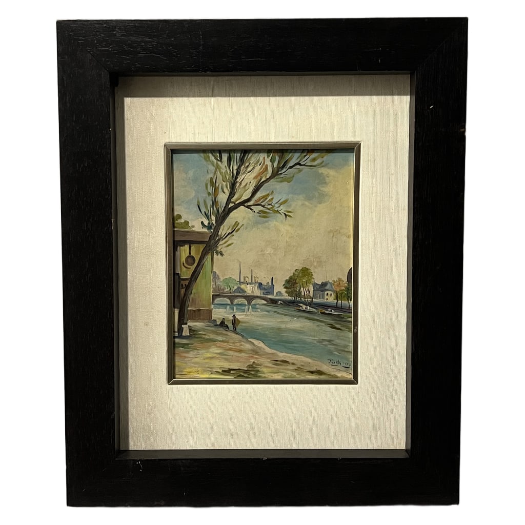 Judith (20th Century) | "European River Scene" | 1957 | Oil on Canvas Board