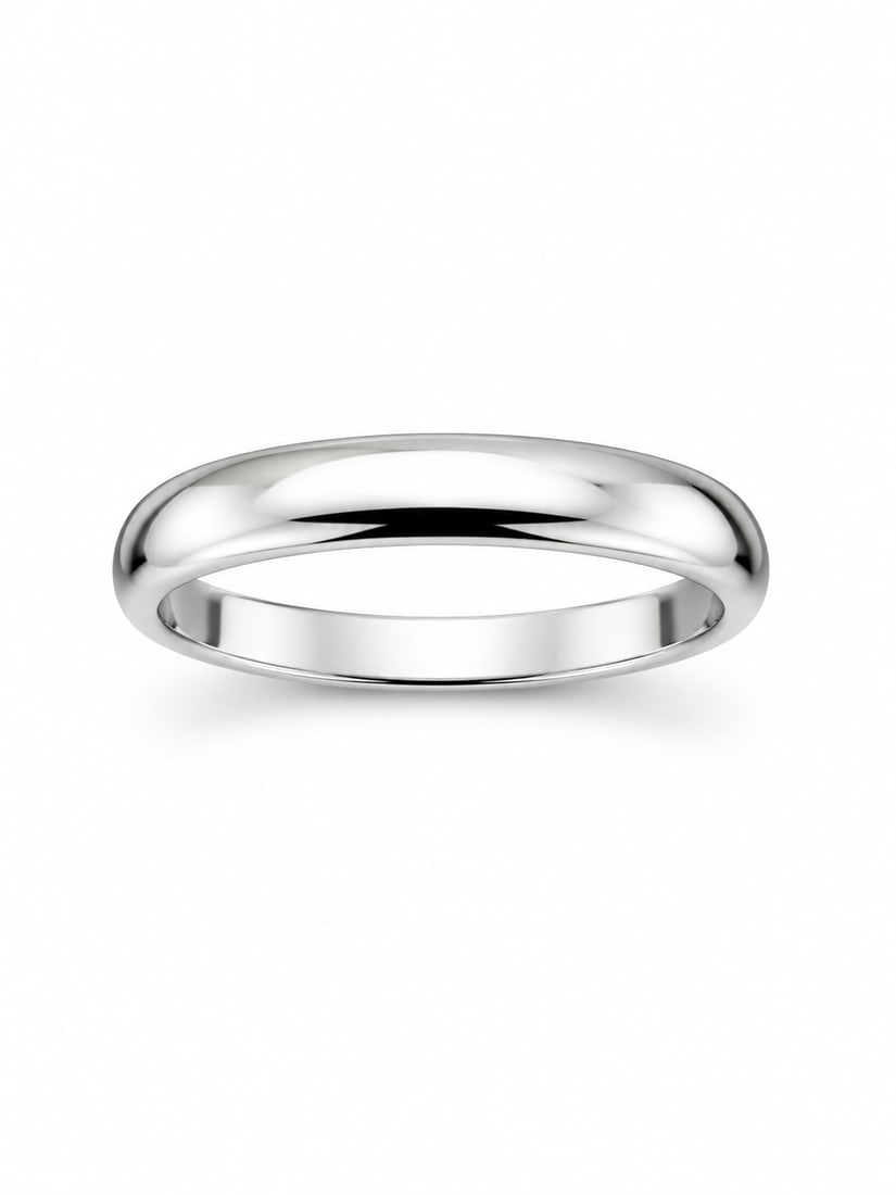Silver Polished Band Ring: Silver ring featuring a smooth, polished band with a simple rounded profile and clean finish. Marked 925.Ships from Newport Beach, CA.