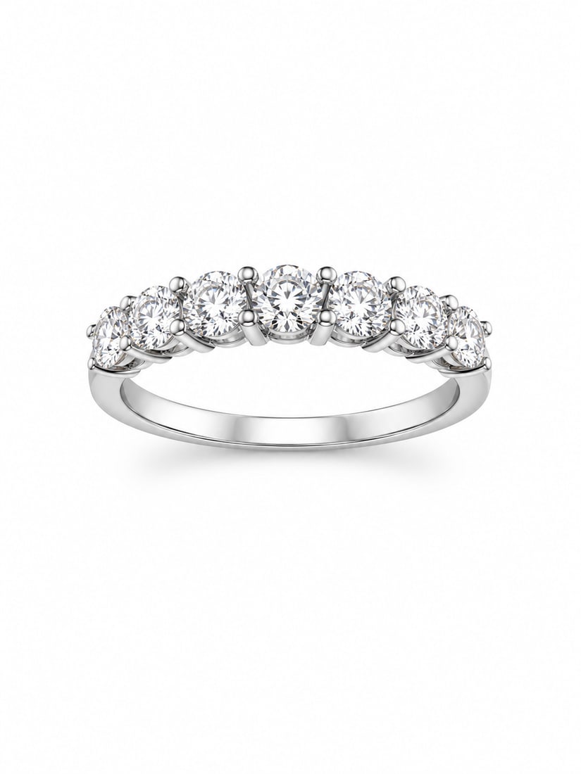 Sterling Silver Graduated Cubic Zirconia Band Ring